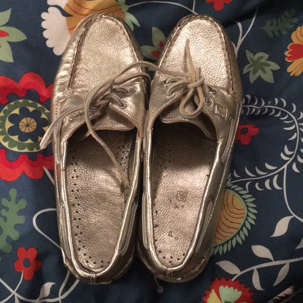Gold Sperry Top Siders